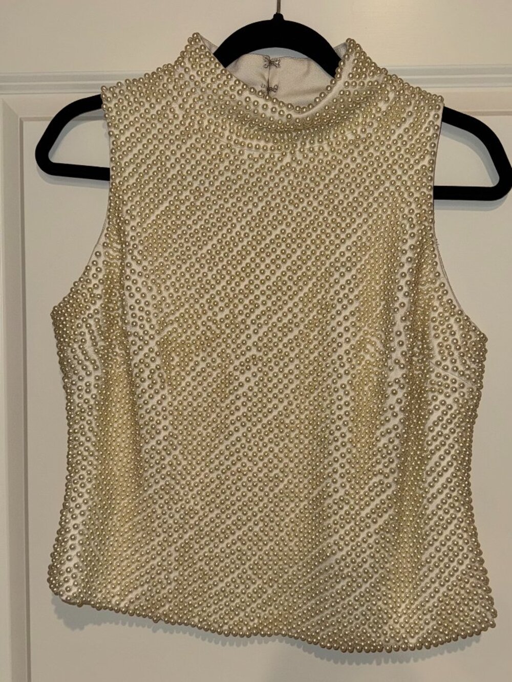 J. Peterman Pearl Sleeveless Beaded Top in Size 6